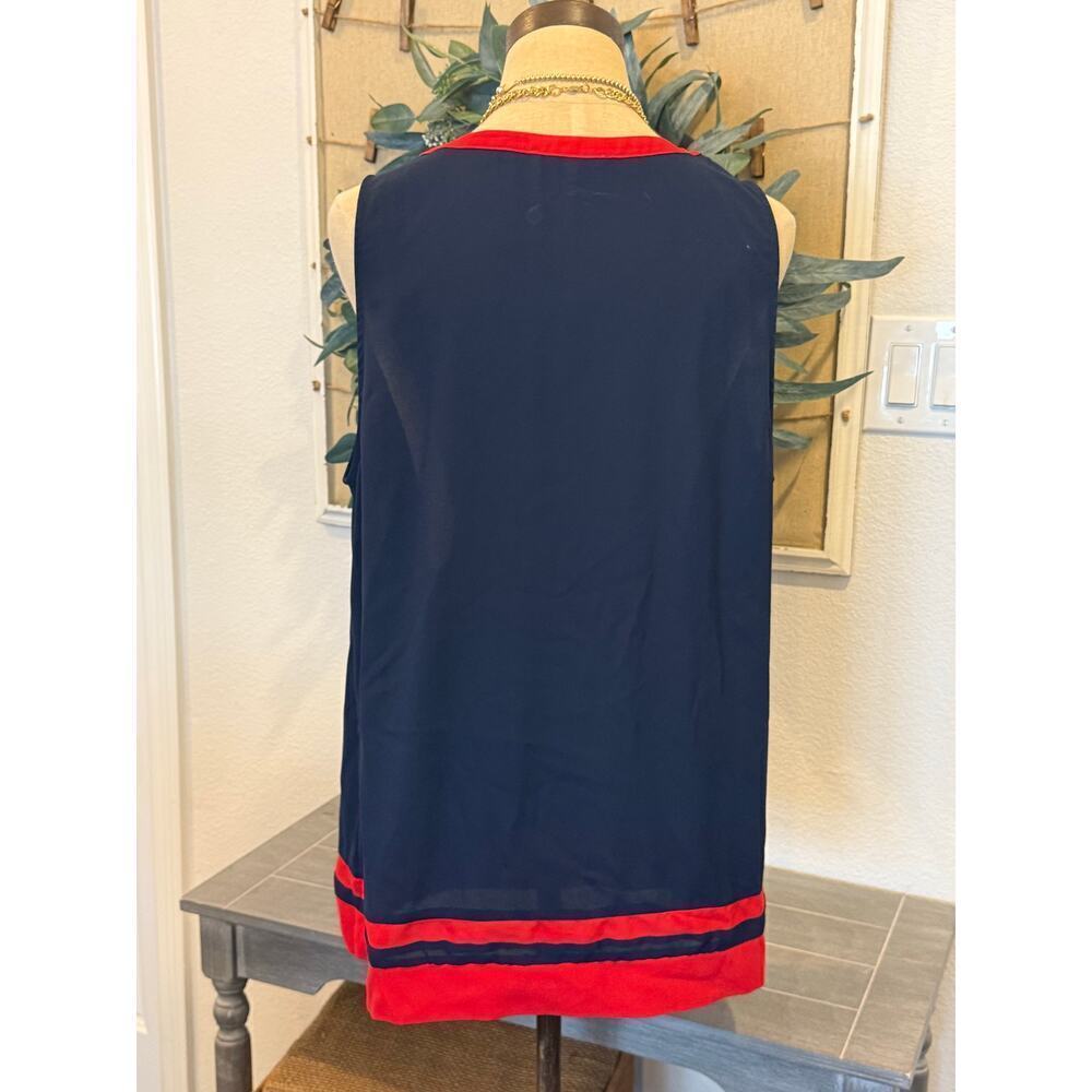 41 HAWTHORNE Red/Blue Tunic Style Top Shirt Women's size XL - Picture 4 of 8